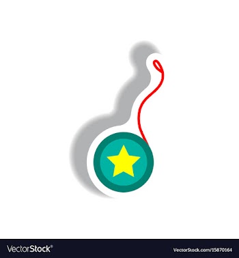 Stylish icon in paper sticker style yo yo toy vector image