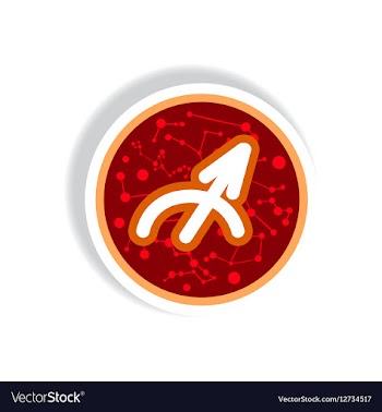 Stylish icon in paper sticker style Zodiac sign vector image