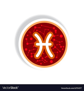 Stylish icon in paper sticker style zodiac sign vector image