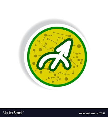 Stylish icon in paper sticker style zodiac sign vector image