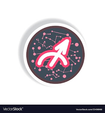 Stylish icon in paper sticker style zodiac sign vector image