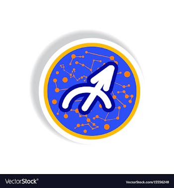 Stylish icon in paper sticker style zodiac sign vector image