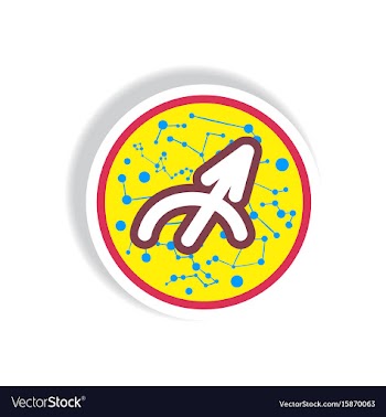 Stylish icon in paper sticker style zodiac sign vector image
