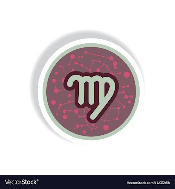 Stylish icon in paper sticker style Zodiac signs vector image