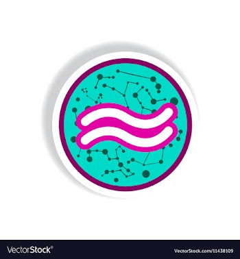Stylish icon in paper sticker style zodiac vector image