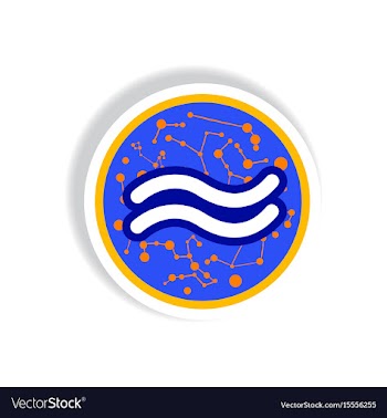 Stylish icon in paper sticker style zodiac vector image