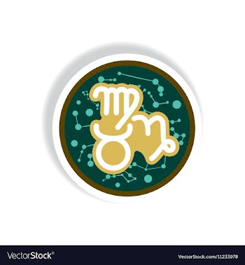 Stylish icon in paper sticker style zodiacal earth vector image
