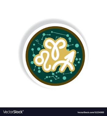 Stylish icon in paper sticker style zodiacal vector image