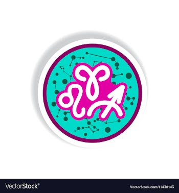 Stylish icon in paper sticker style zodiacal vector image
