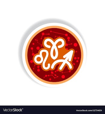 Stylish icon in paper sticker style zodiacal vector image
