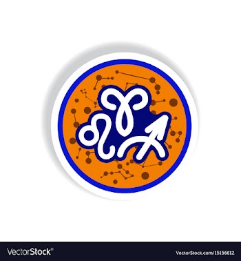 Stylish icon in paper sticker style zodiacal vector image