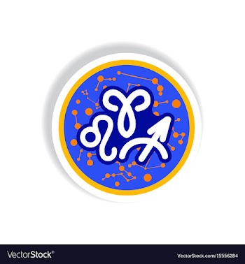 Stylish icon in paper sticker style zodiacal vector image