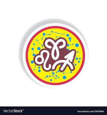 Stylish icon in paper sticker style zodiacal vector image