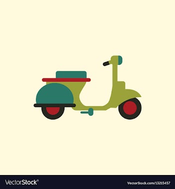 Stylish icon of vespa in flat style retro vector image