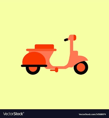 Stylish icon of vespa in flat style retro vector image