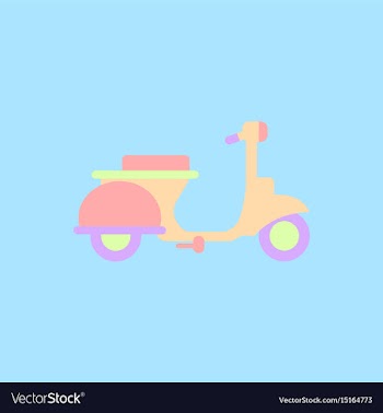 Stylish icon of vespa in flat style retro vector image
