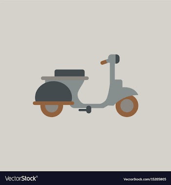 Stylish icon of vespa in flat style retro vector image
