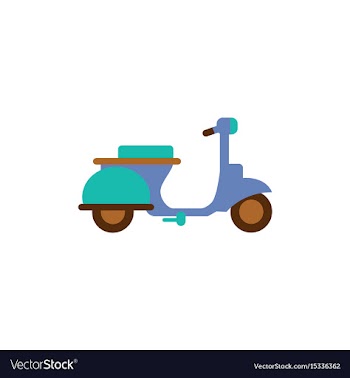 Stylish icon of vespa in flat style retro vector image