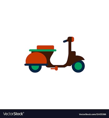 Stylish icon of vespa in flat style retro vector image