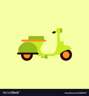 Stylish icon of vespa in flat style retro vector image