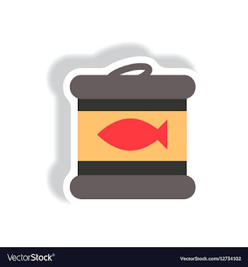 Stylish icon paper sticker style Canned tuna fish vector image