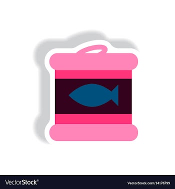 Stylish icon paper sticker style canned tuna fish vector image