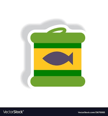 Stylish icon paper sticker style canned tuna fish vector image