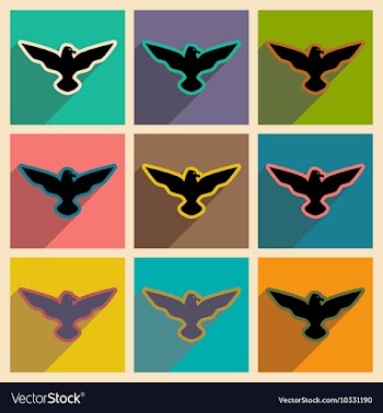 Stylish icons assembly eagle vector image