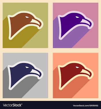 Stylish icons assembly eagle vector image