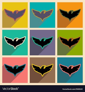 Stylish icons assembly eagle vector image