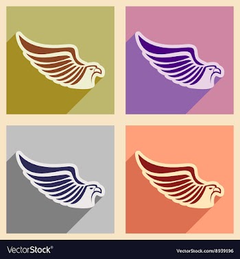 Stylish icons assembly eagle vector image
