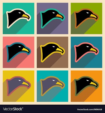 Stylish icons assembly eagle vector image