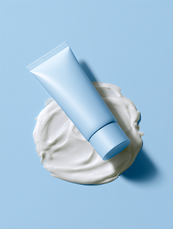 Stylish Light Blue Facial Moisturizer on Cream