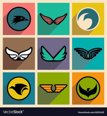 Stylish logos Eagles vector image
