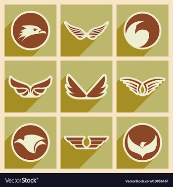 Stylish logos Eagles vector image