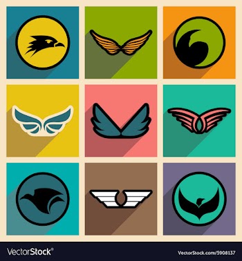 Stylish logos Eagles vector image