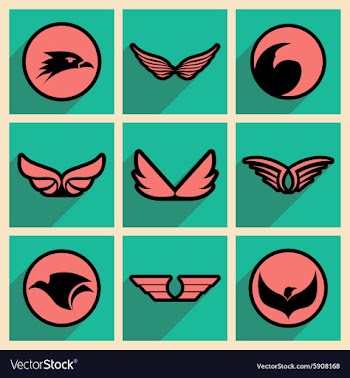 Stylish logos Eagles vector image