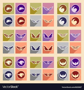 Stylish logos Eagles vector image