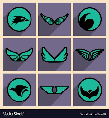 Stylish logos Eagles vector image