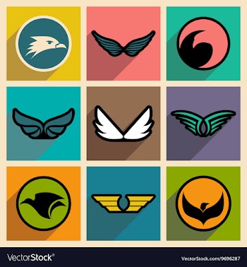 Stylish logos Eagles vector image