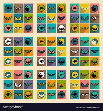 Stylish logos Eagles vector image