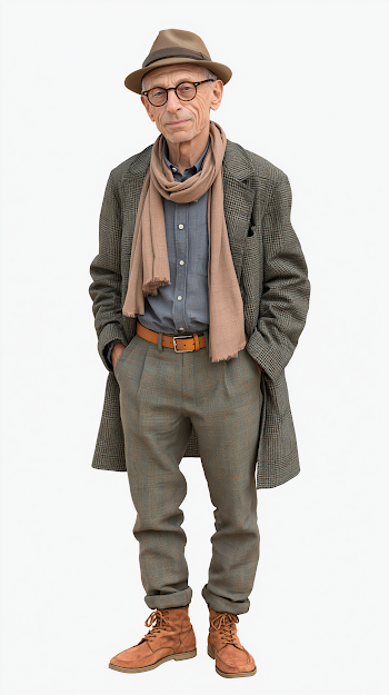 Stylish Male College Professor Standing Against White Background