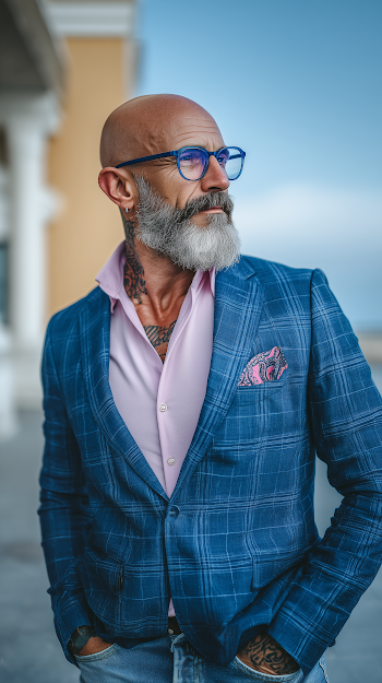 Stylish Mature Man in Casual Professional Attire