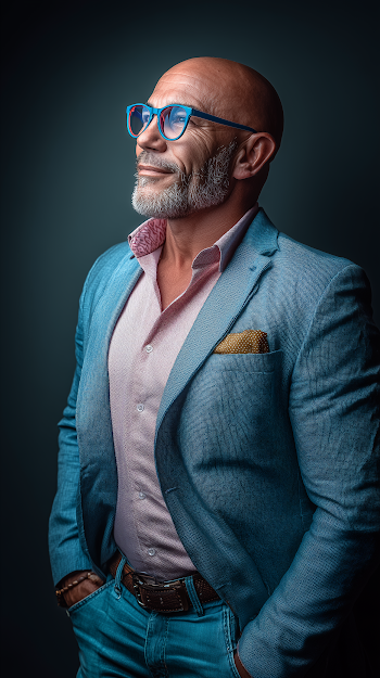 Stylish Mature Man in Smart Casual Attire