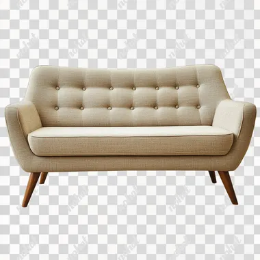 Stylish Mid-Century Modern Sofa with Wooden Legs