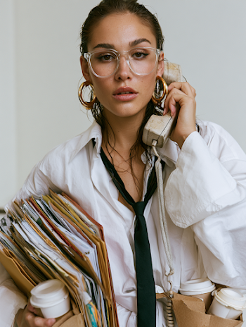 Stylish Office Aesthetics: A Busy Model in a Minimalist Setting