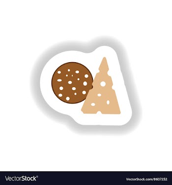 Stylish paper sticker a piece of sausage and vector image