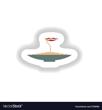 Stylish paper sticker a plate of spaghetti and vector image