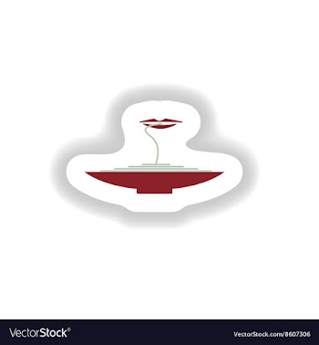 Stylish paper sticker a plate of spaghetti and vector image