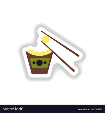 Stylish paper sticker cheese balls and sticks vector image